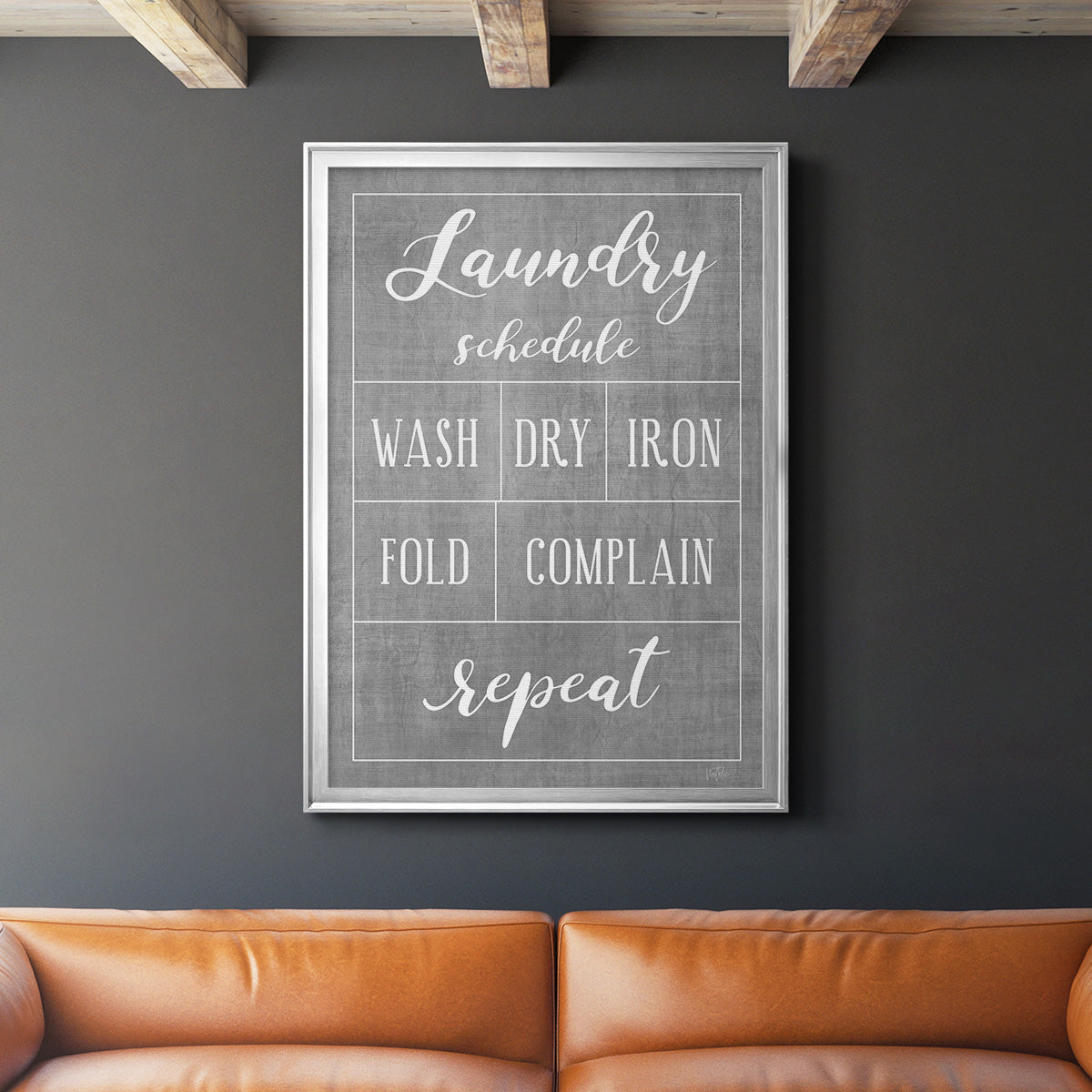 Laundry Schedule - Modern Framed Canvas Print