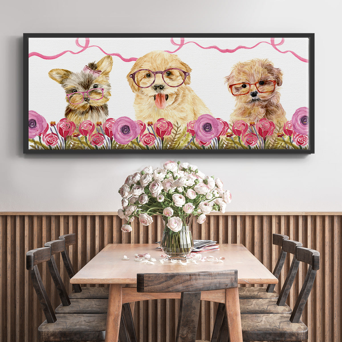 Puppy Valentine Collection D - Floater Framed Canvas Print