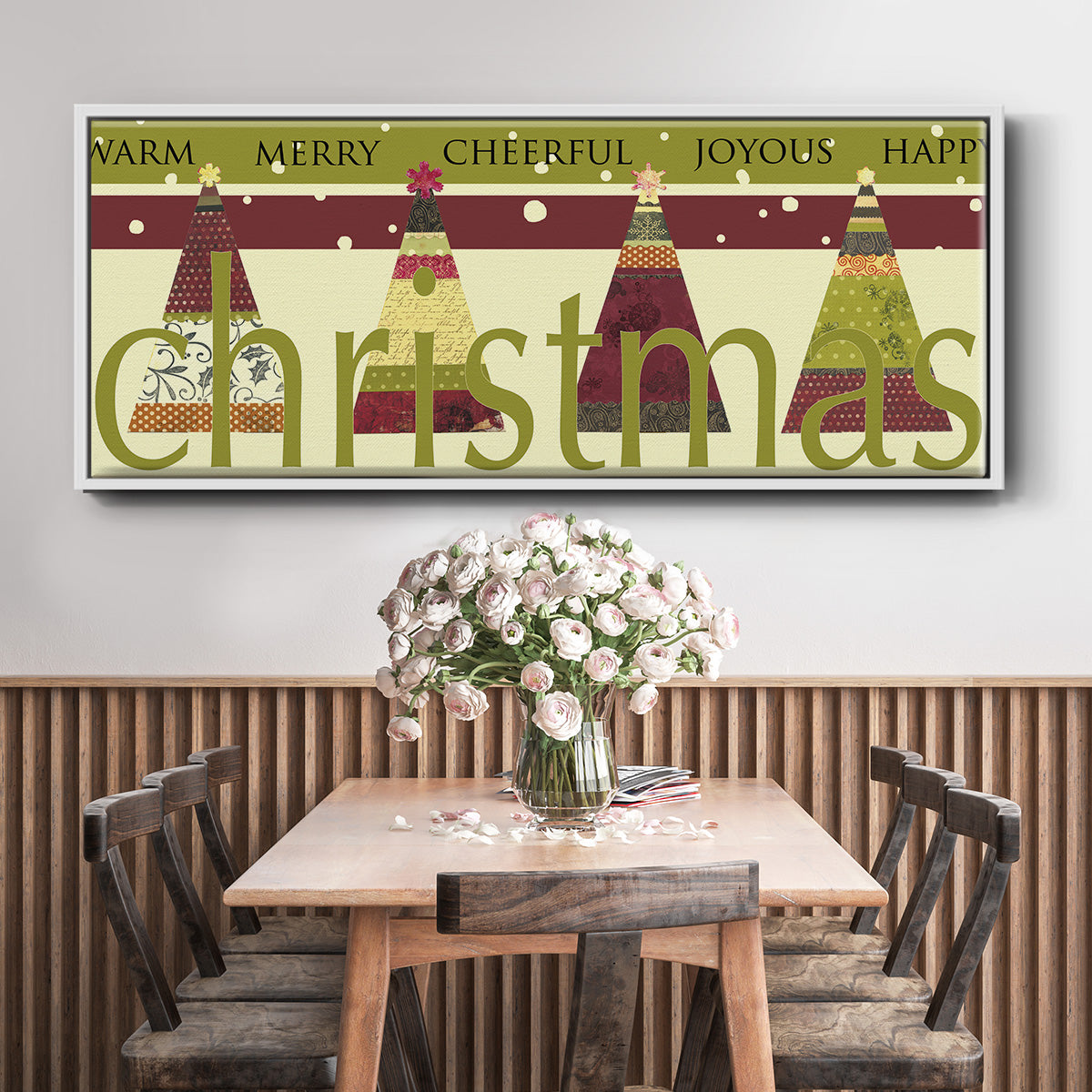 Happy Merry Joyous - Floater Framed Canvas Print