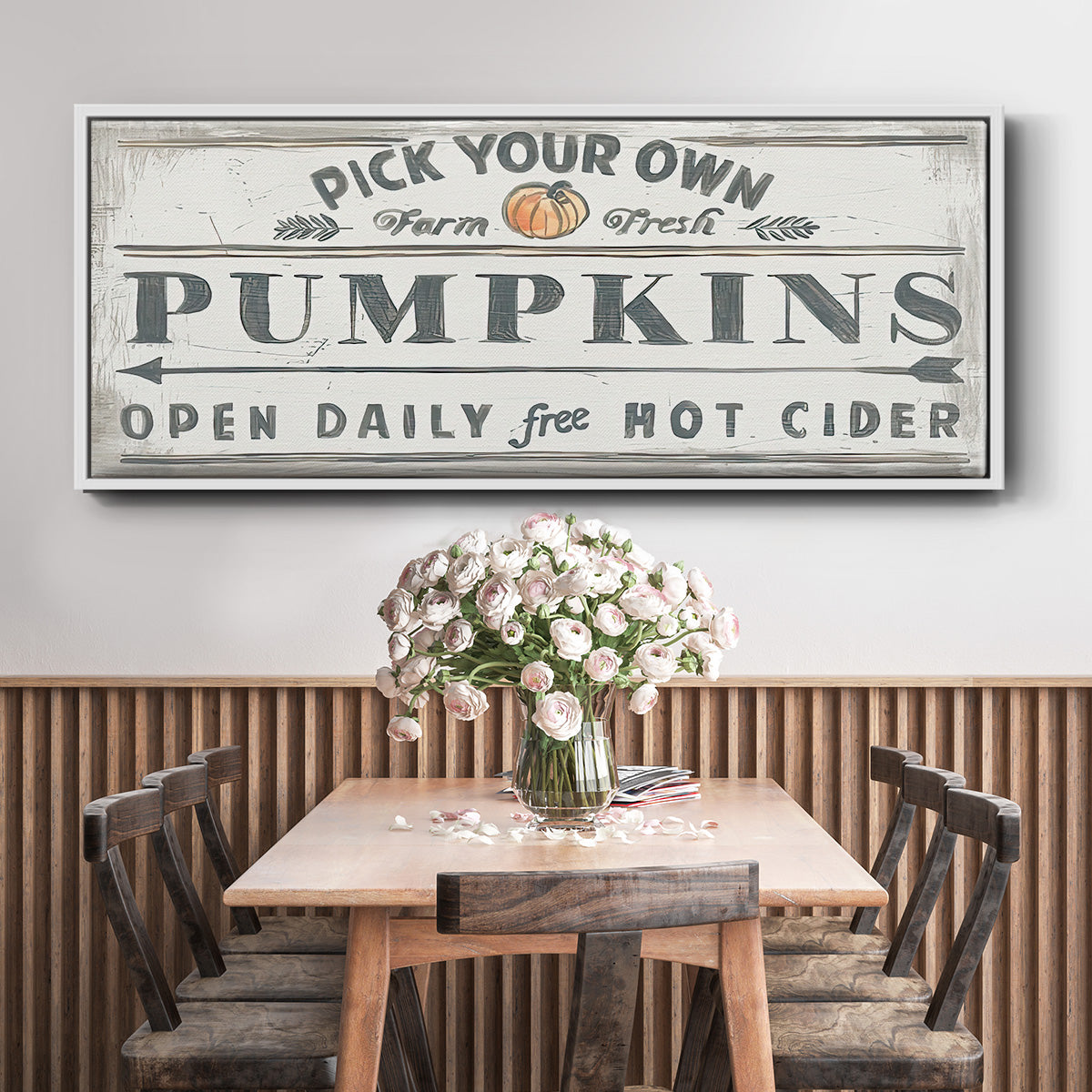 Pumpkin Patch I - Floater Framed Canvas Print