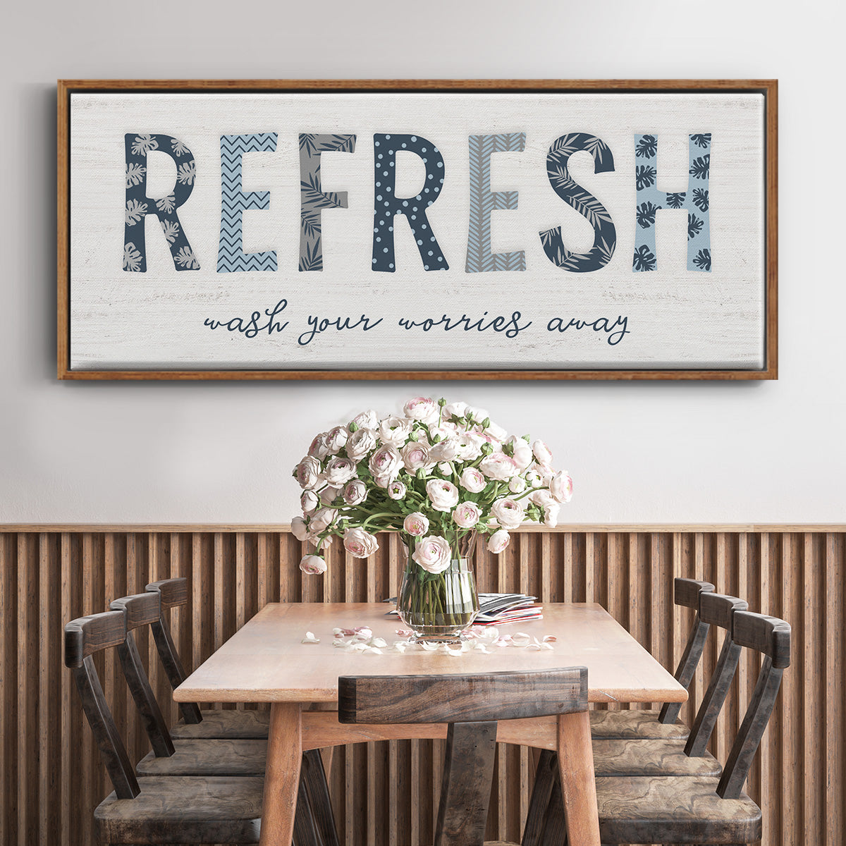Refresh - Floater Framed Canvas Print