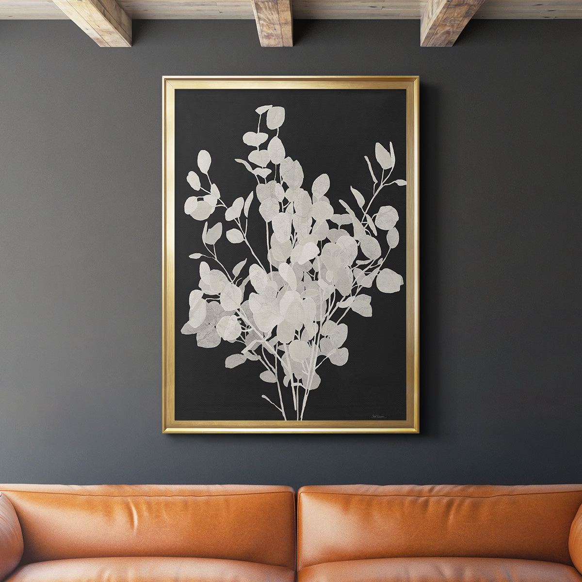 Misty Branches II - Modern Framed Canvas Print