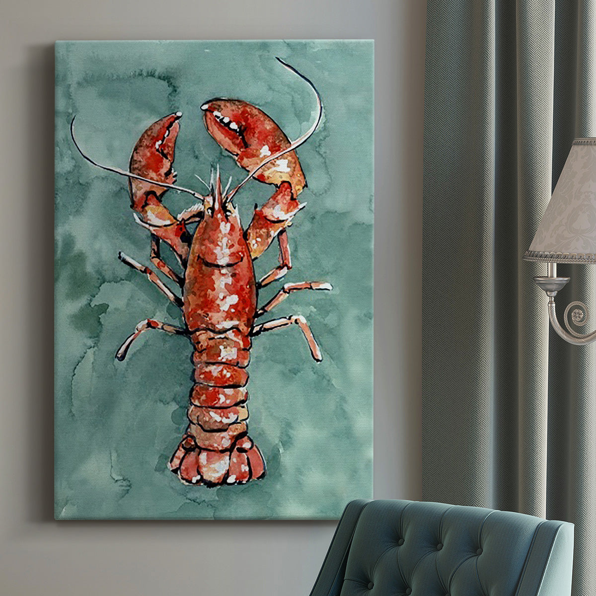 Aquatic Lobster I Premium Gallery Wrapped Canvas - Ready to Hang