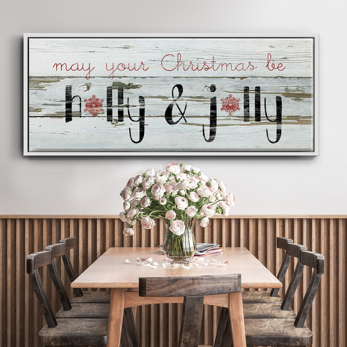 Holly & Jolly - Floater Framed Canvas Print