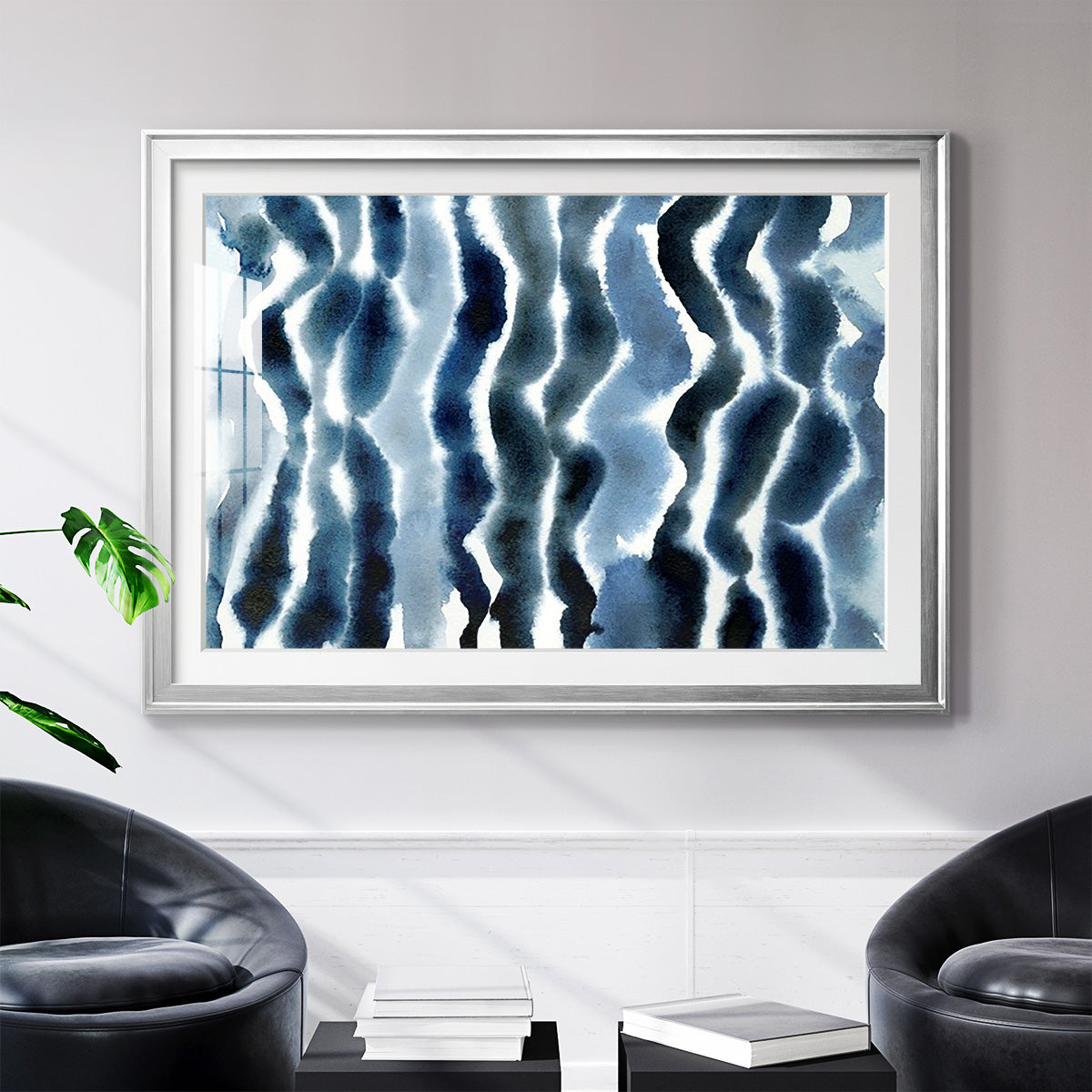 True Blue Wave I - Modern Framed Art Print