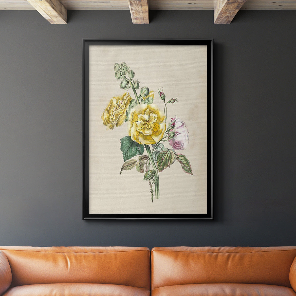 Antique Garden Bouquet II - Modern Framed Canvas Print