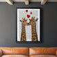 Giraffe Love - Modern Framed Canvas Print