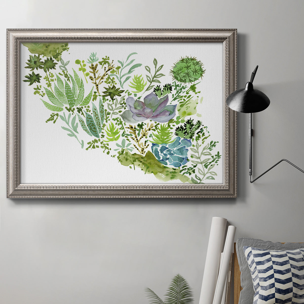 Succulent Glow II - Ornate Framed Canvas Print