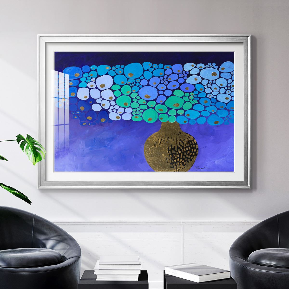 Blue Poppies II - Modern Framed Art Print
