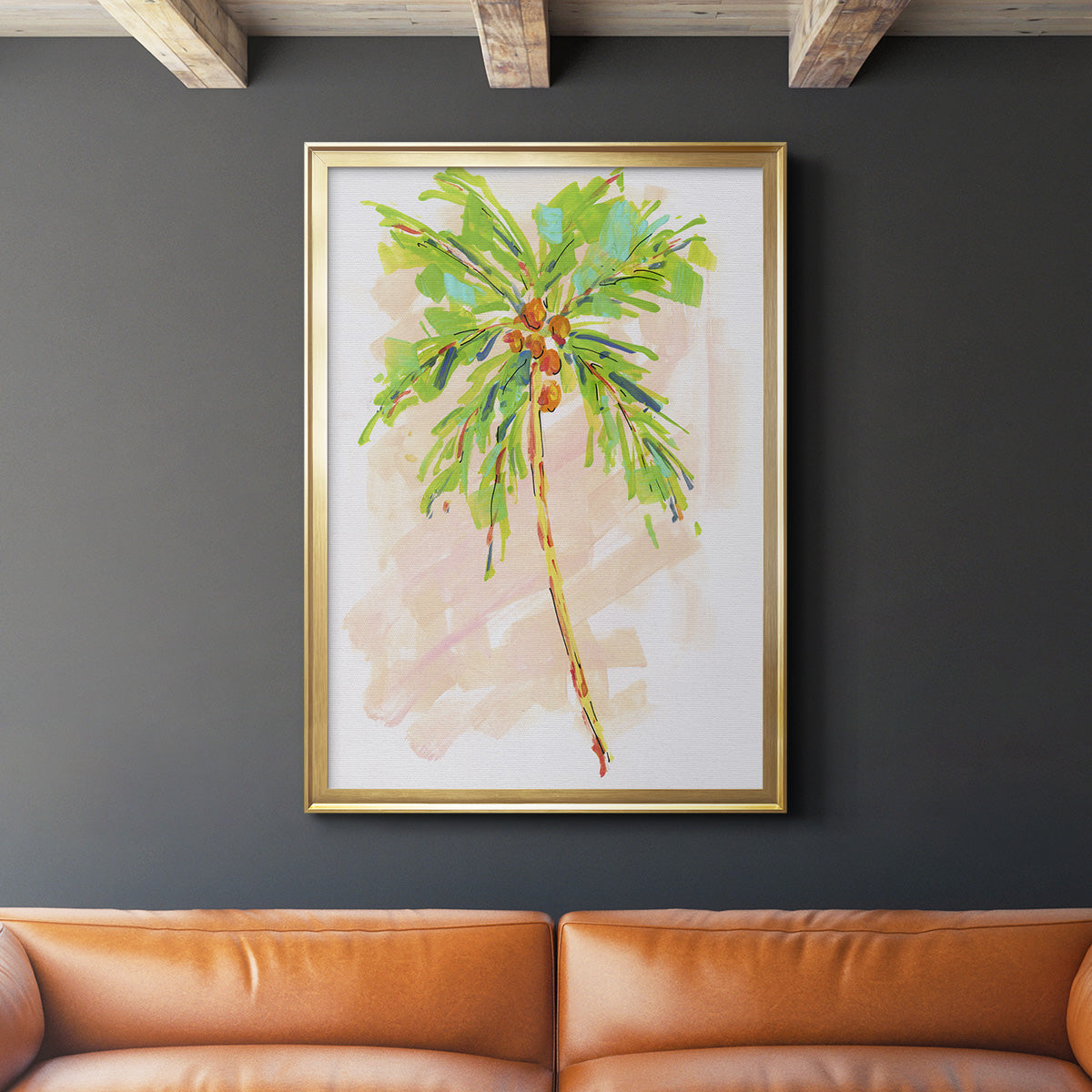 Coconut Palm I - Modern Framed Canvas Print