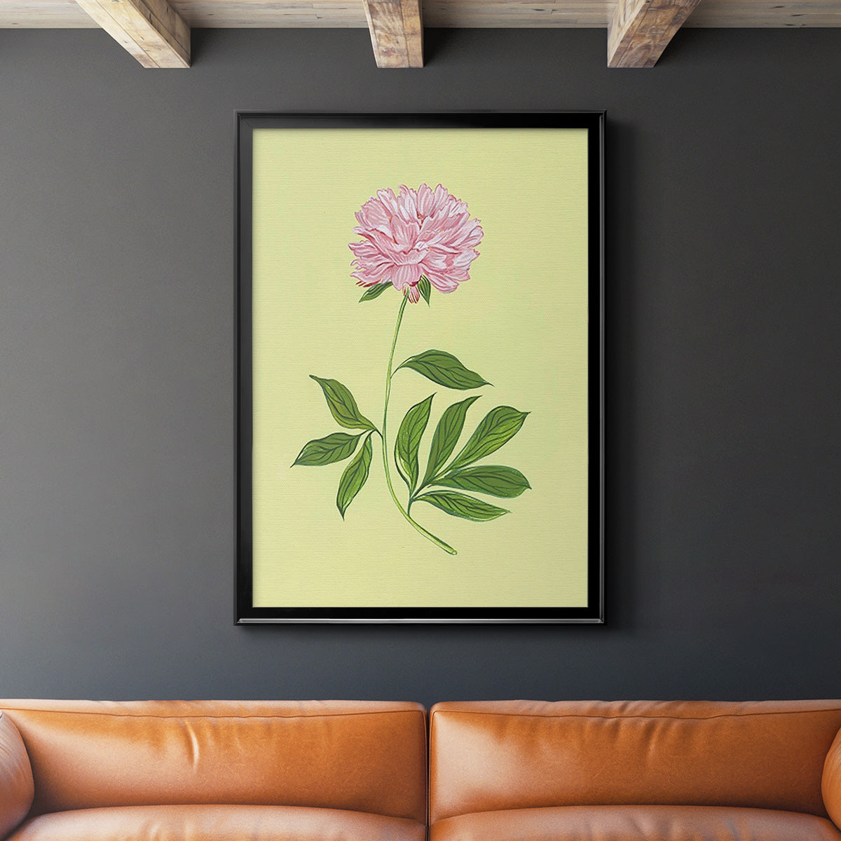 Peonies in Yellow I - Modern Framed Canvas Print