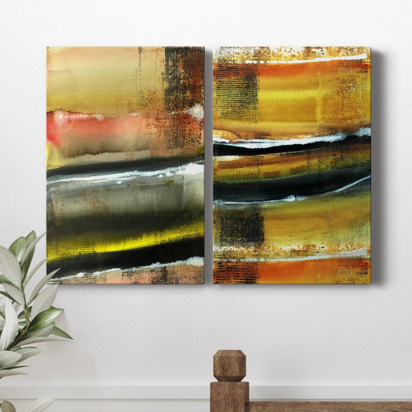 Desert Night I Premium Gallery Wrapped Canvas - Ready to Hang - Set of 2 - 8 x 12 Each