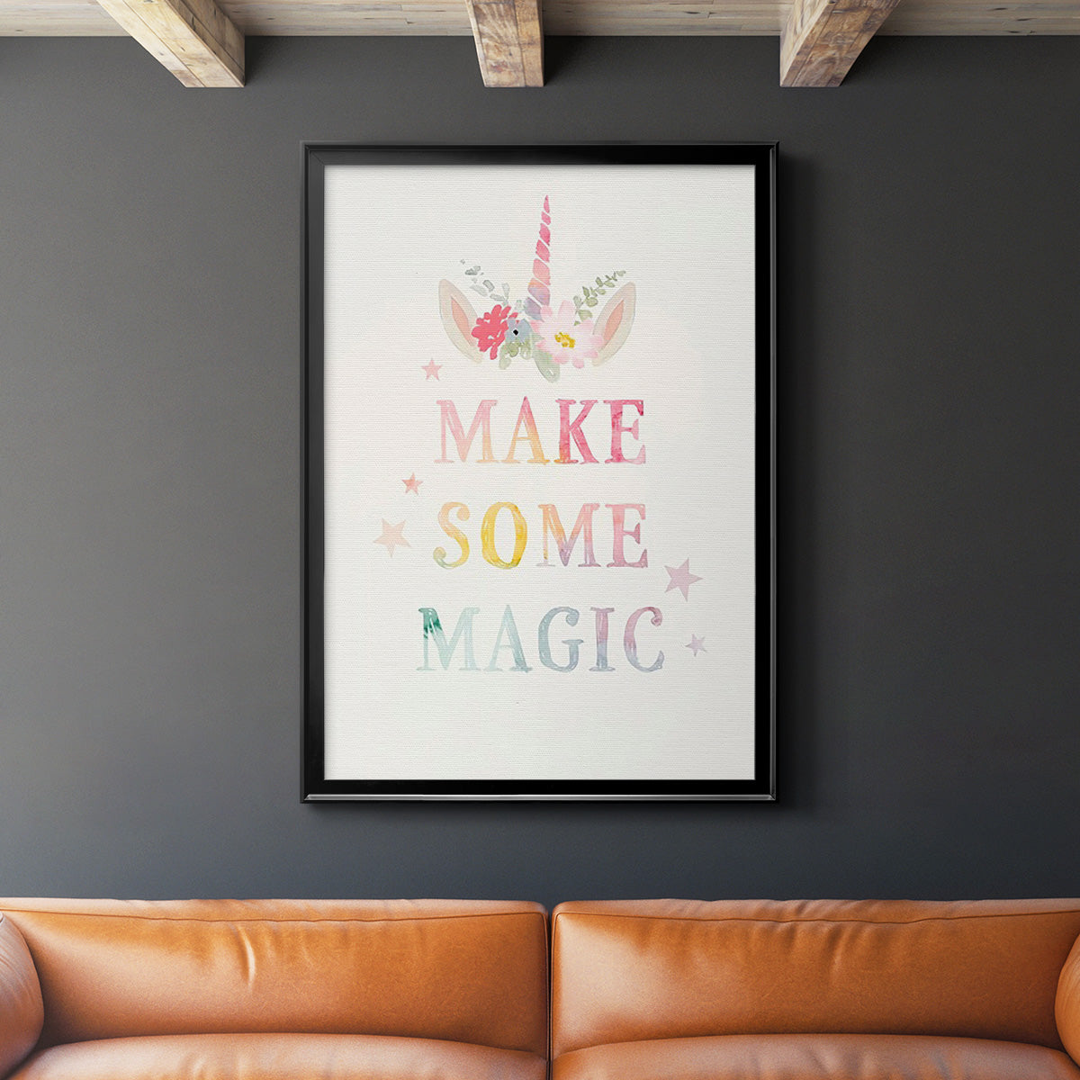 Sweet Unicorn IV - Modern Framed Canvas Print