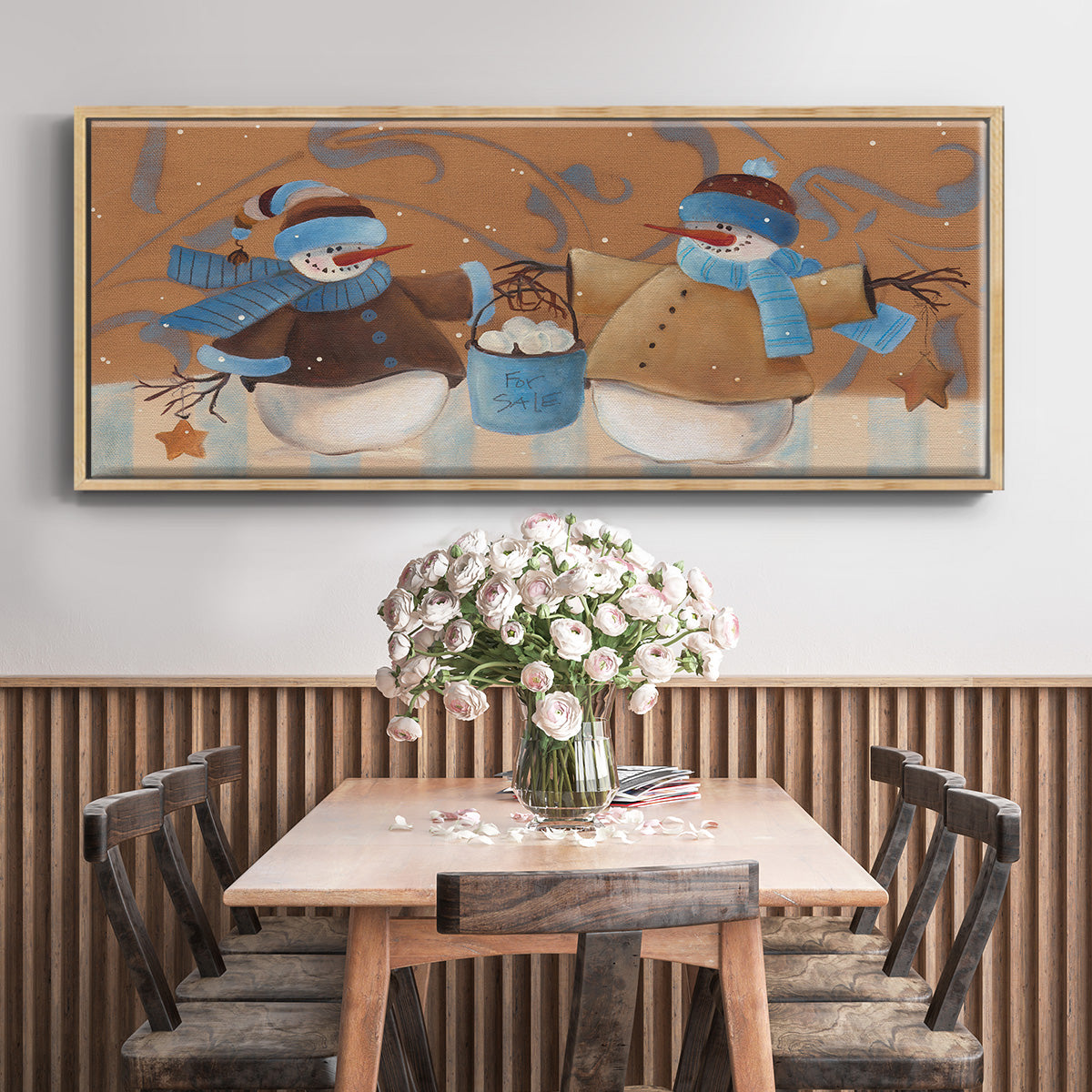 Snowball Bucket - Floater Framed Canvas Print