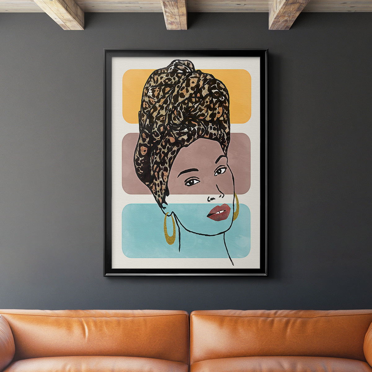 Head Wrap I - Modern Framed Canvas Print