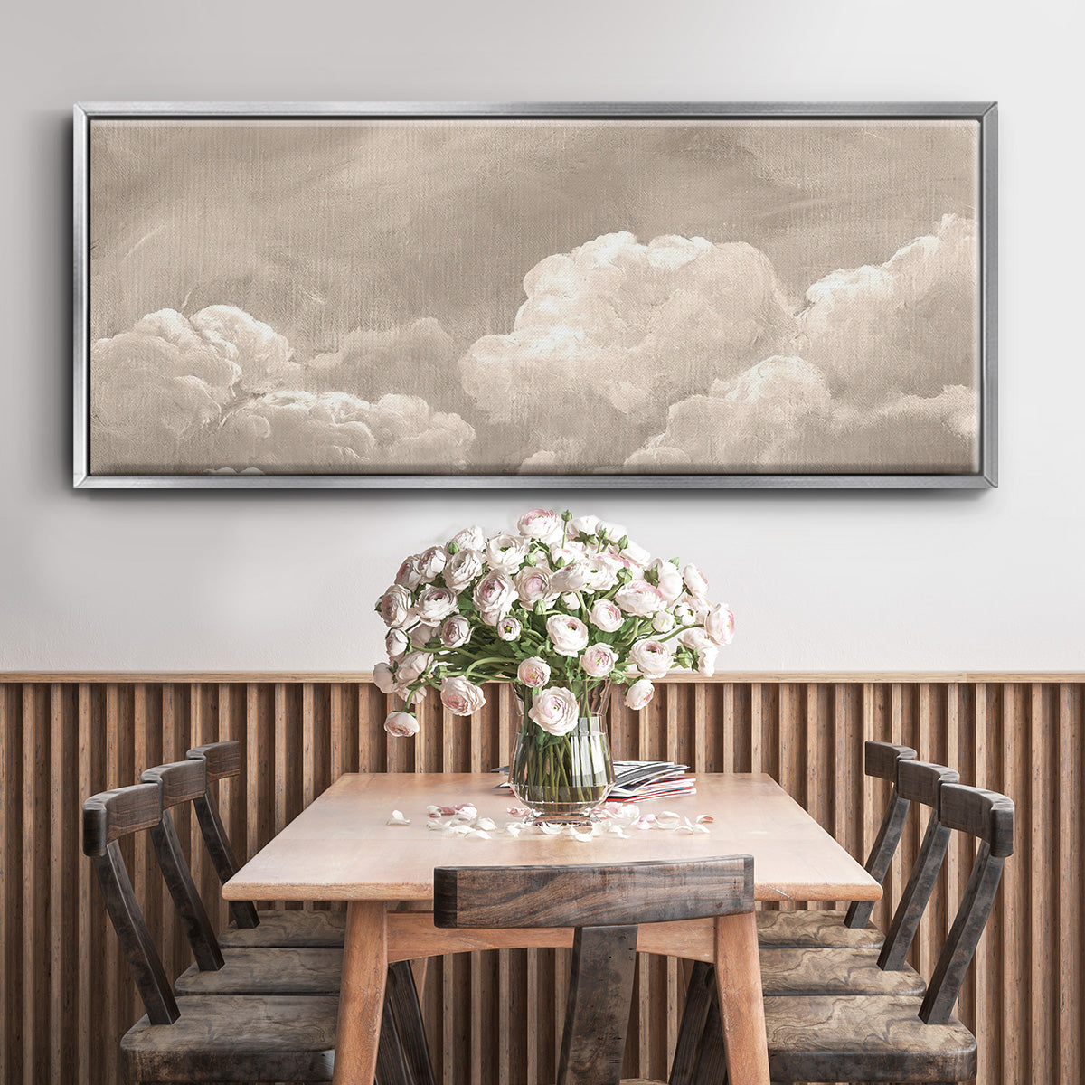 Painted Clouds I - Floater Framed Canvas Print