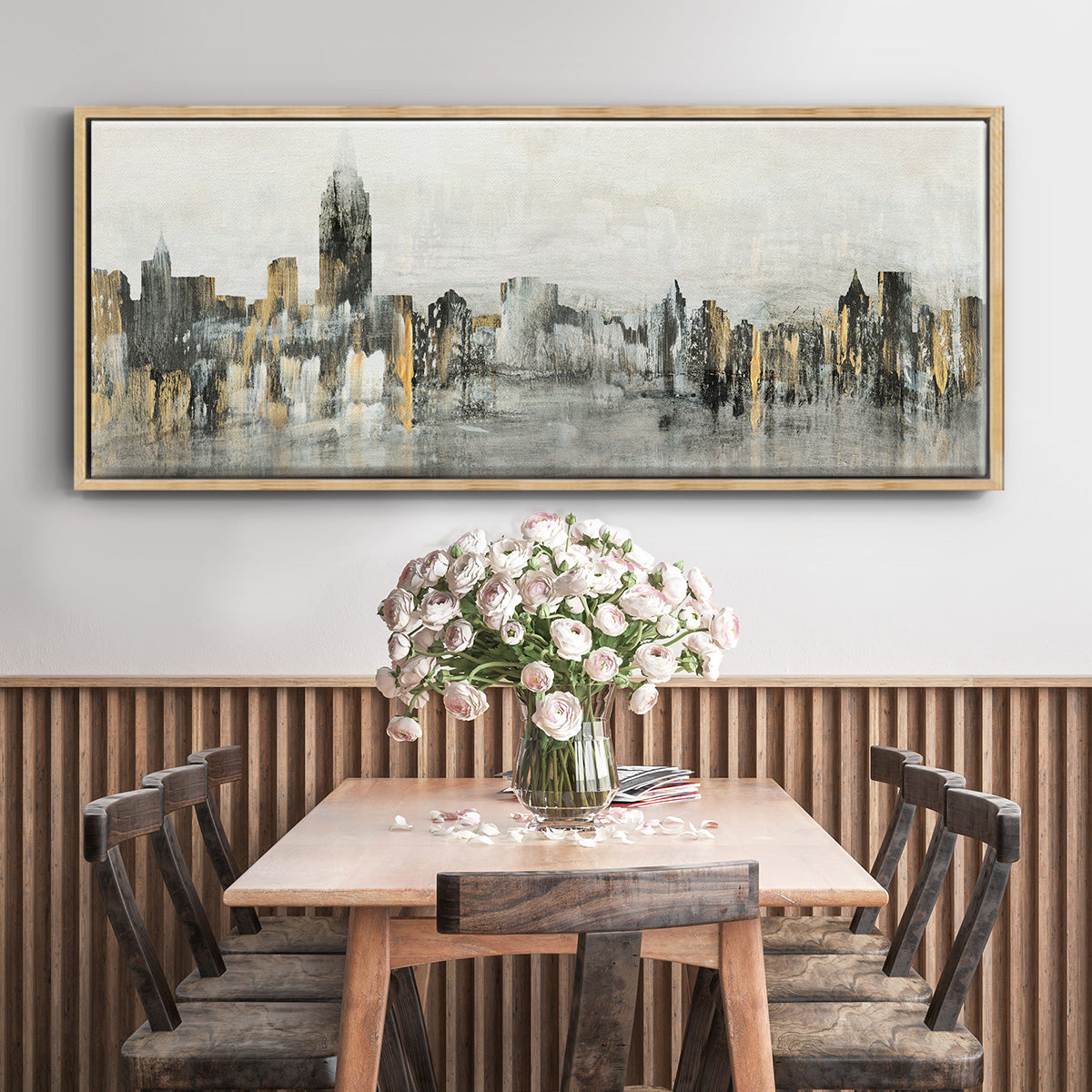 Bright City Lights - Floater Framed Canvas Print