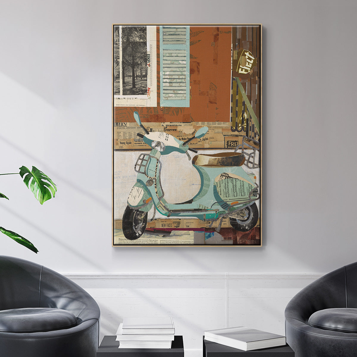 That Vespa -  Framed Canvas Print