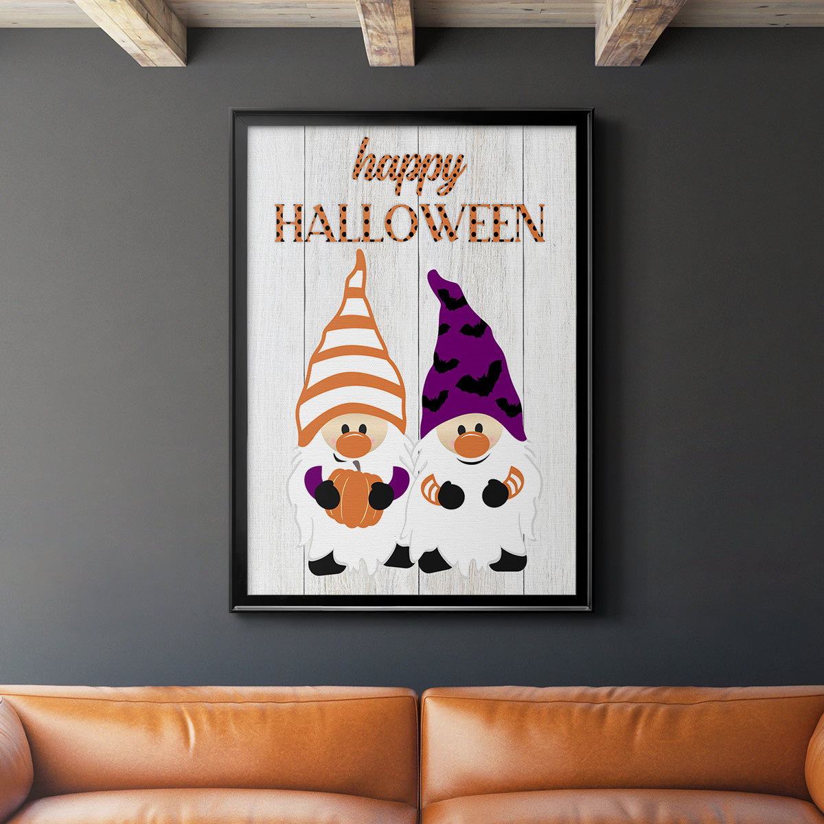Halloween Gnomes - Modern Framed Canvas Print
