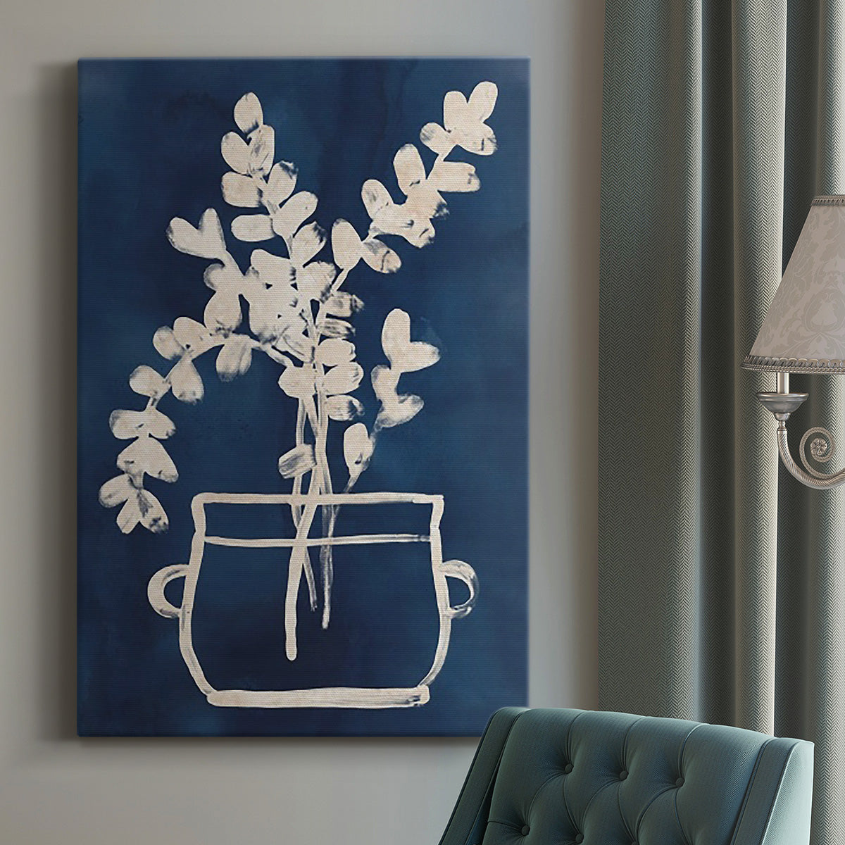 Vessel on Indigo I Premium Gallery Wrapped Canvas - Ready to Hang