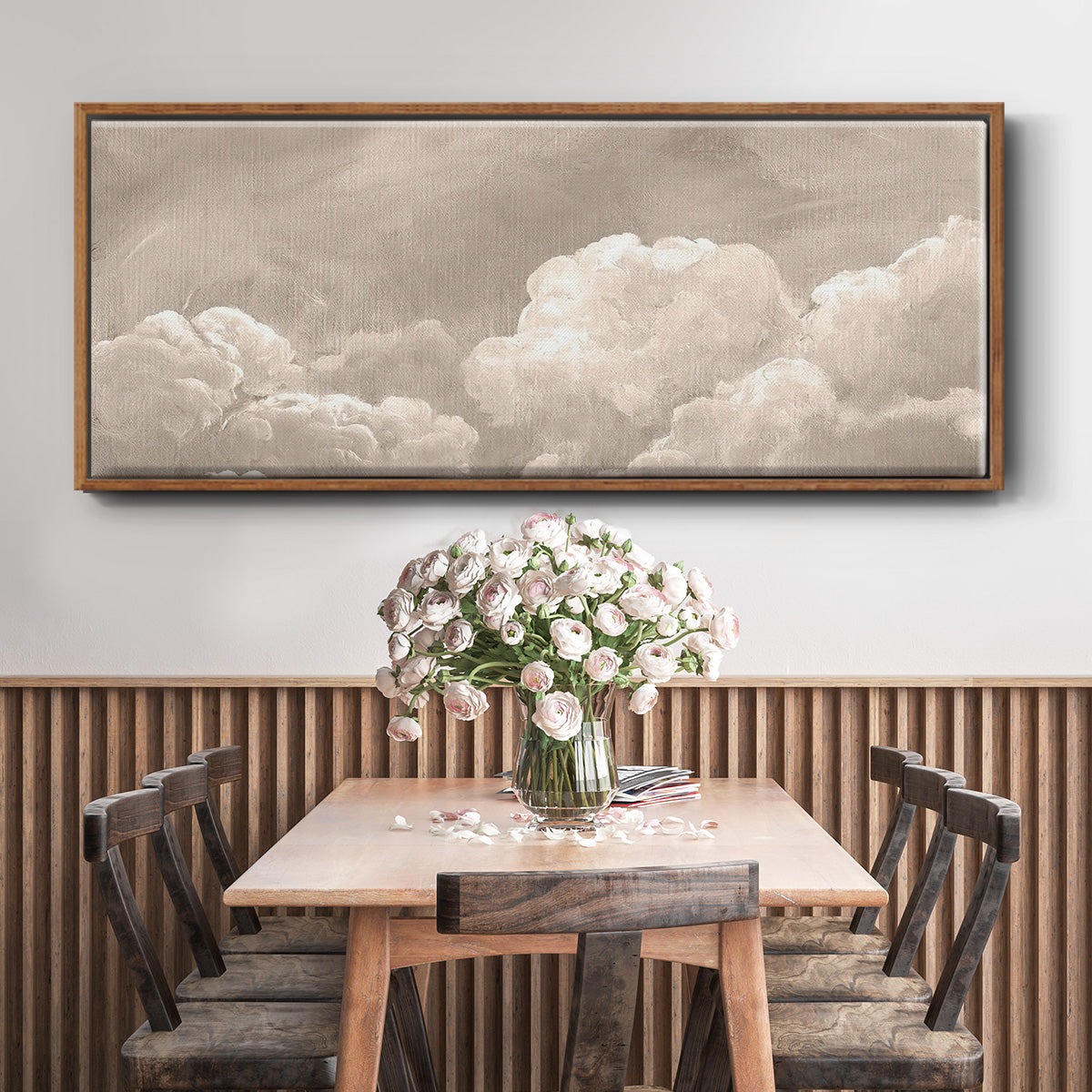 Painted Clouds I - Floater Framed Canvas Print