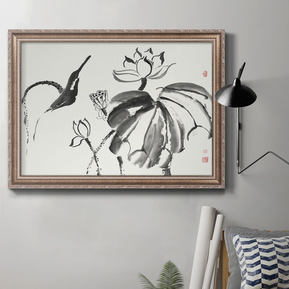 Lotus Study I Premium Framed Canvas- Ready to Hang