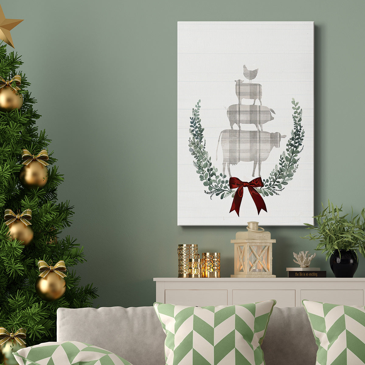 Yuletide Animals I - Gallery Wrapped Canvas