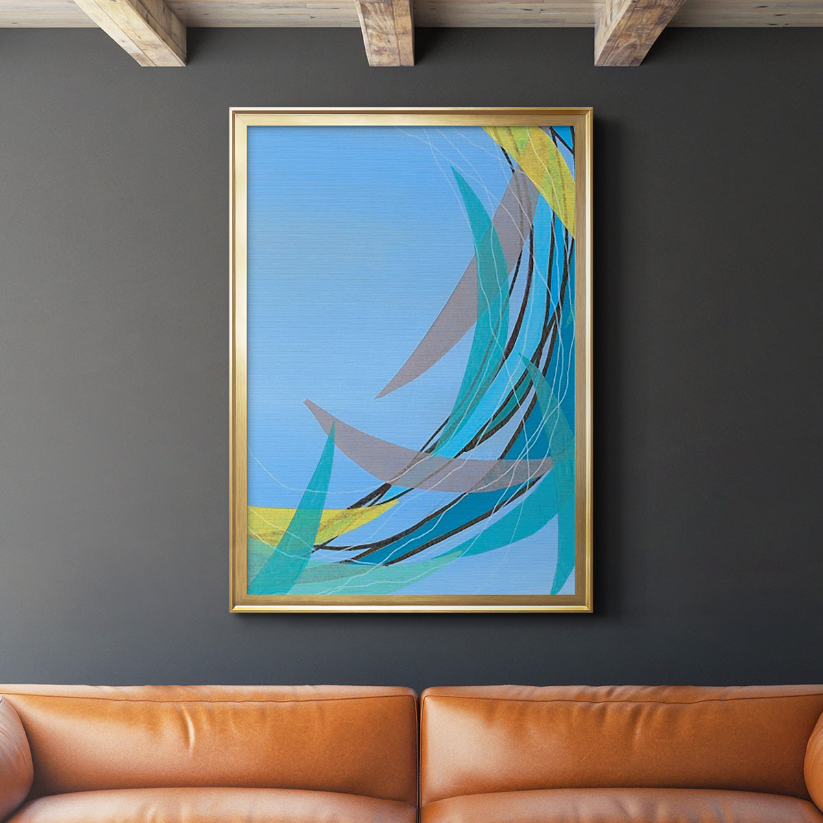 Circulating Flow II - Modern Framed Canvas Print