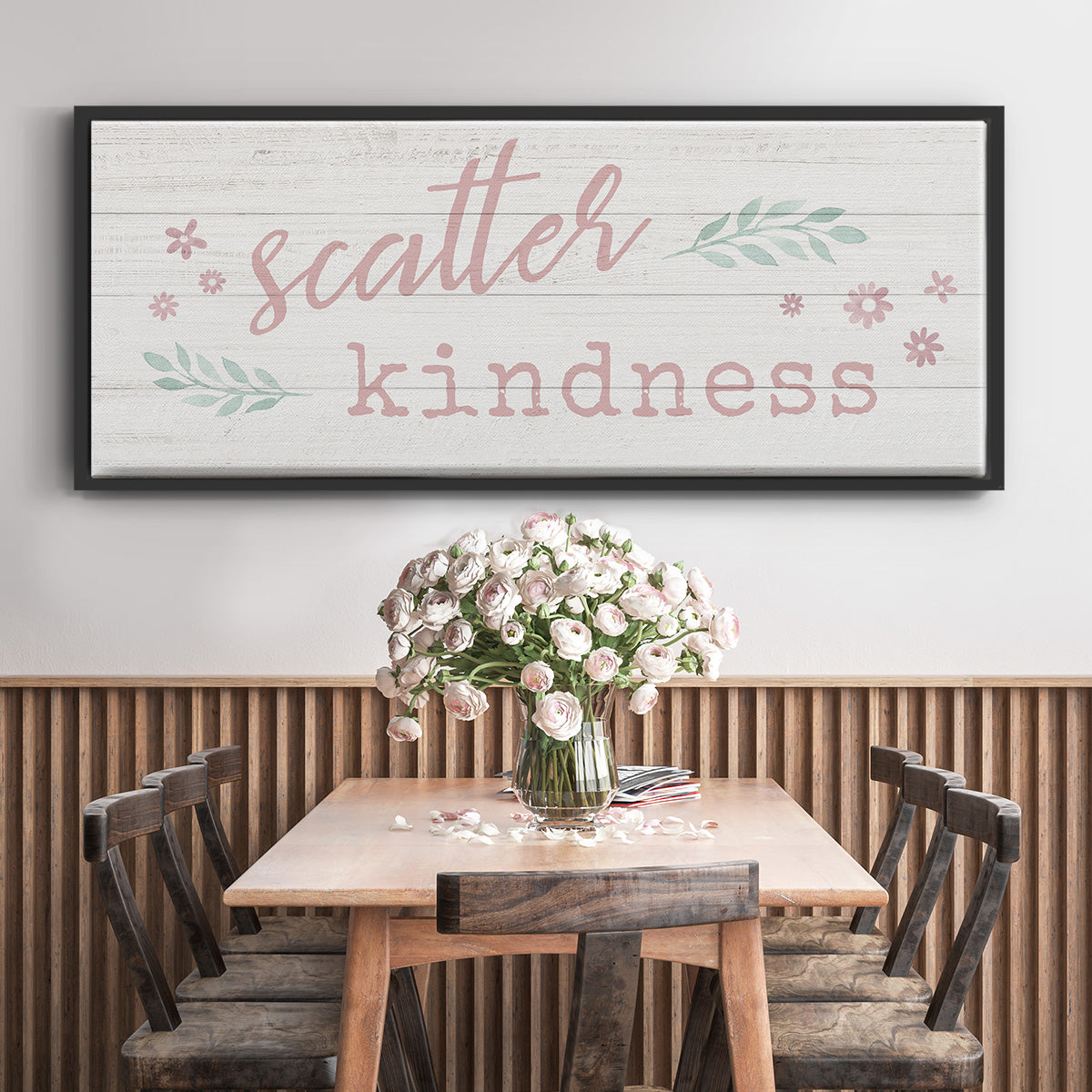 Scatter Kindness - Floater Framed Canvas Print