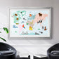 Animal Map - Modern Framed Art Print