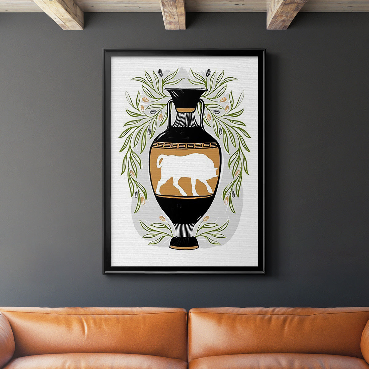 Greek Vases IV - Modern Framed Canvas Print