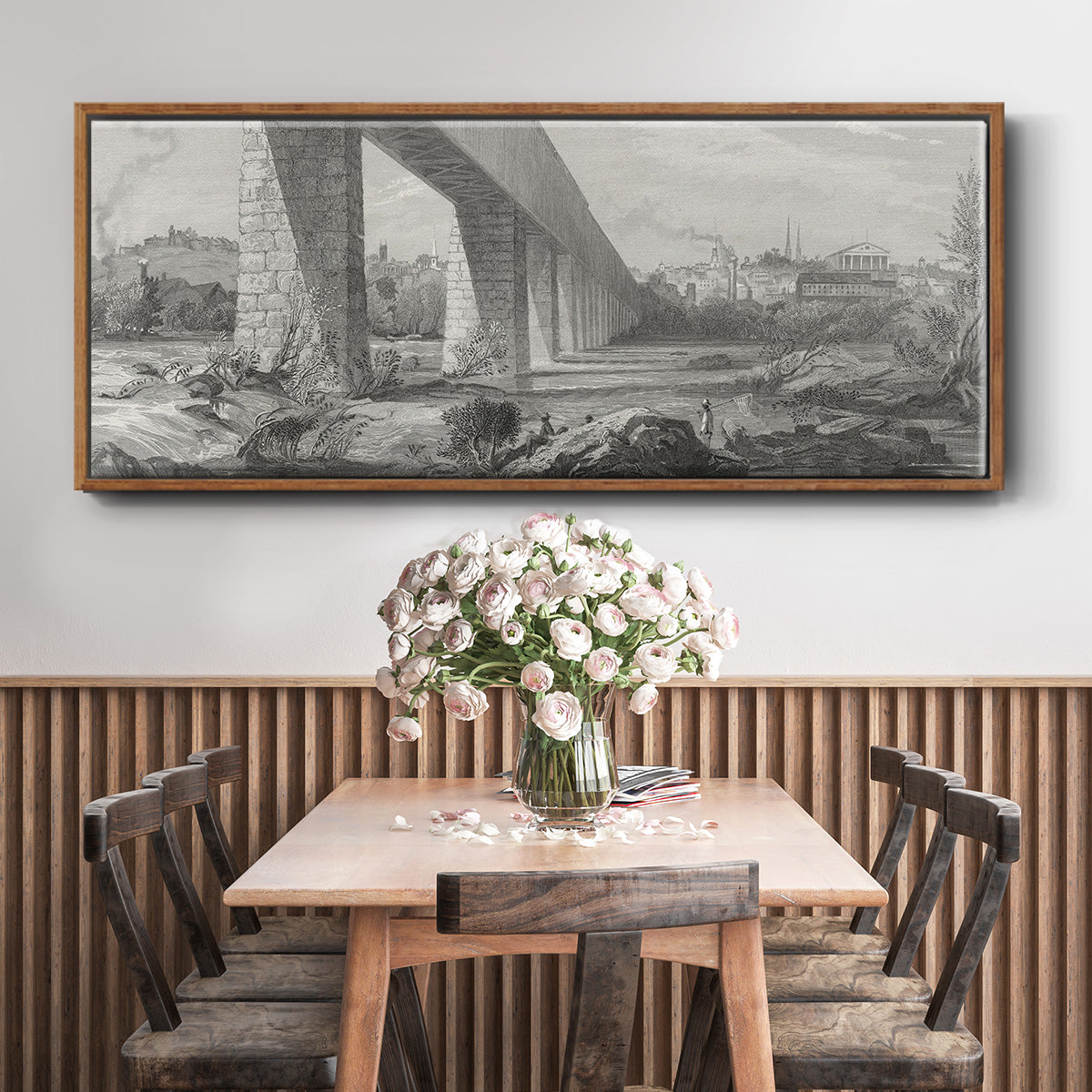 Richmond from the James - Floater Framed Canvas Print