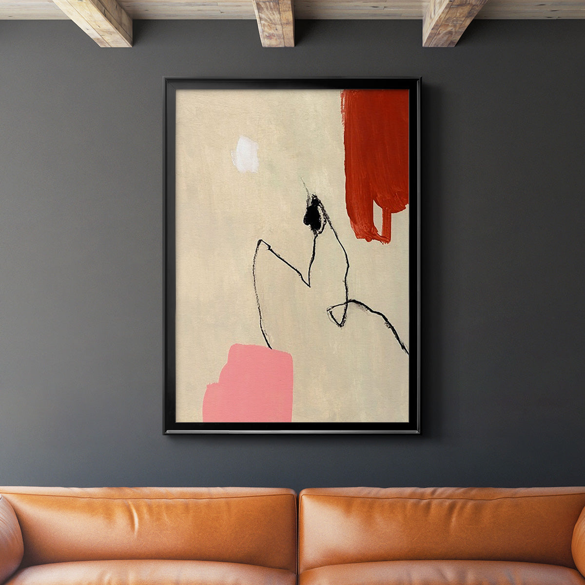 Terra Rosa Abstract II - Modern Framed Canvas Print