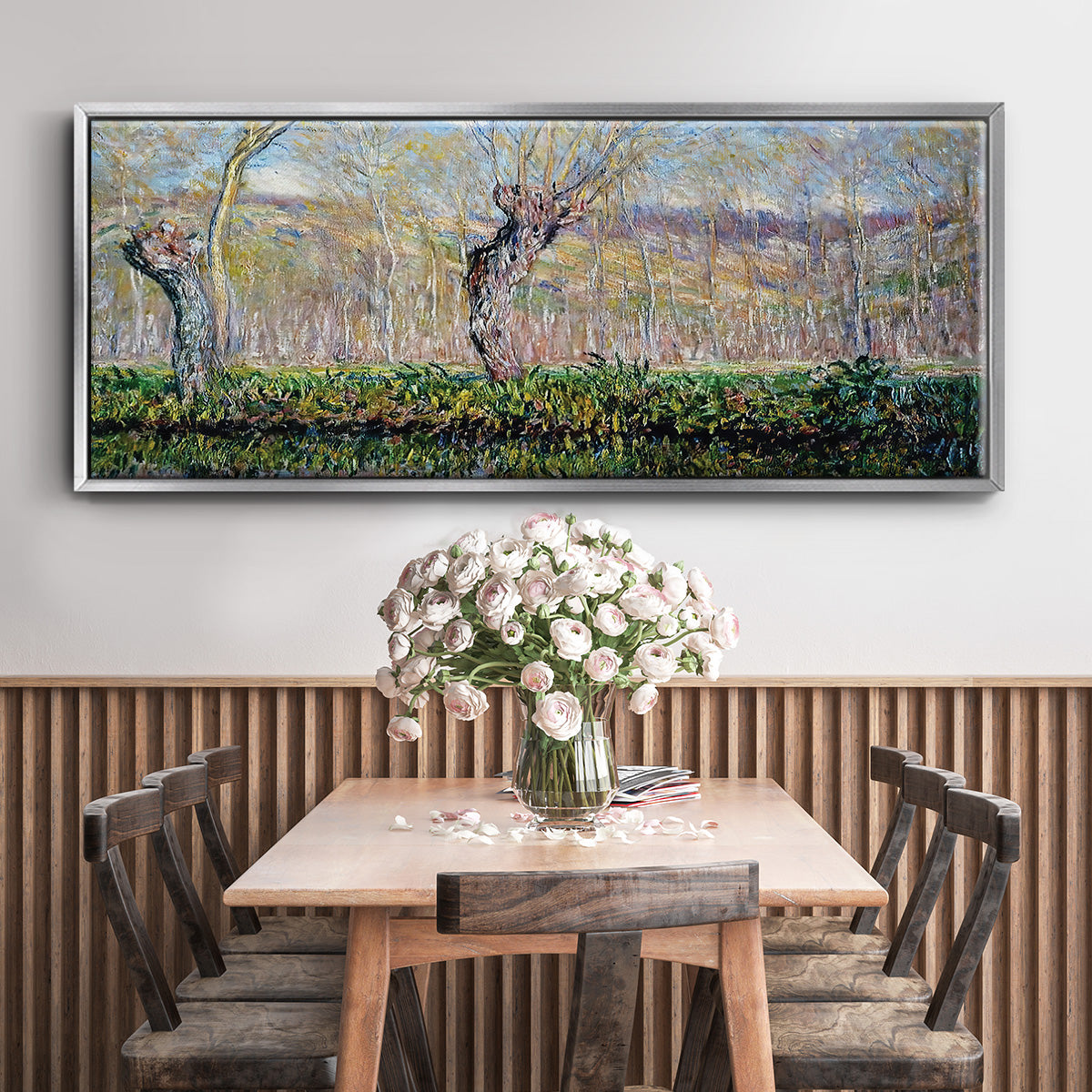 The Banks of the River Epte in Springtime, 1885 - Floater Framed Canvas Print