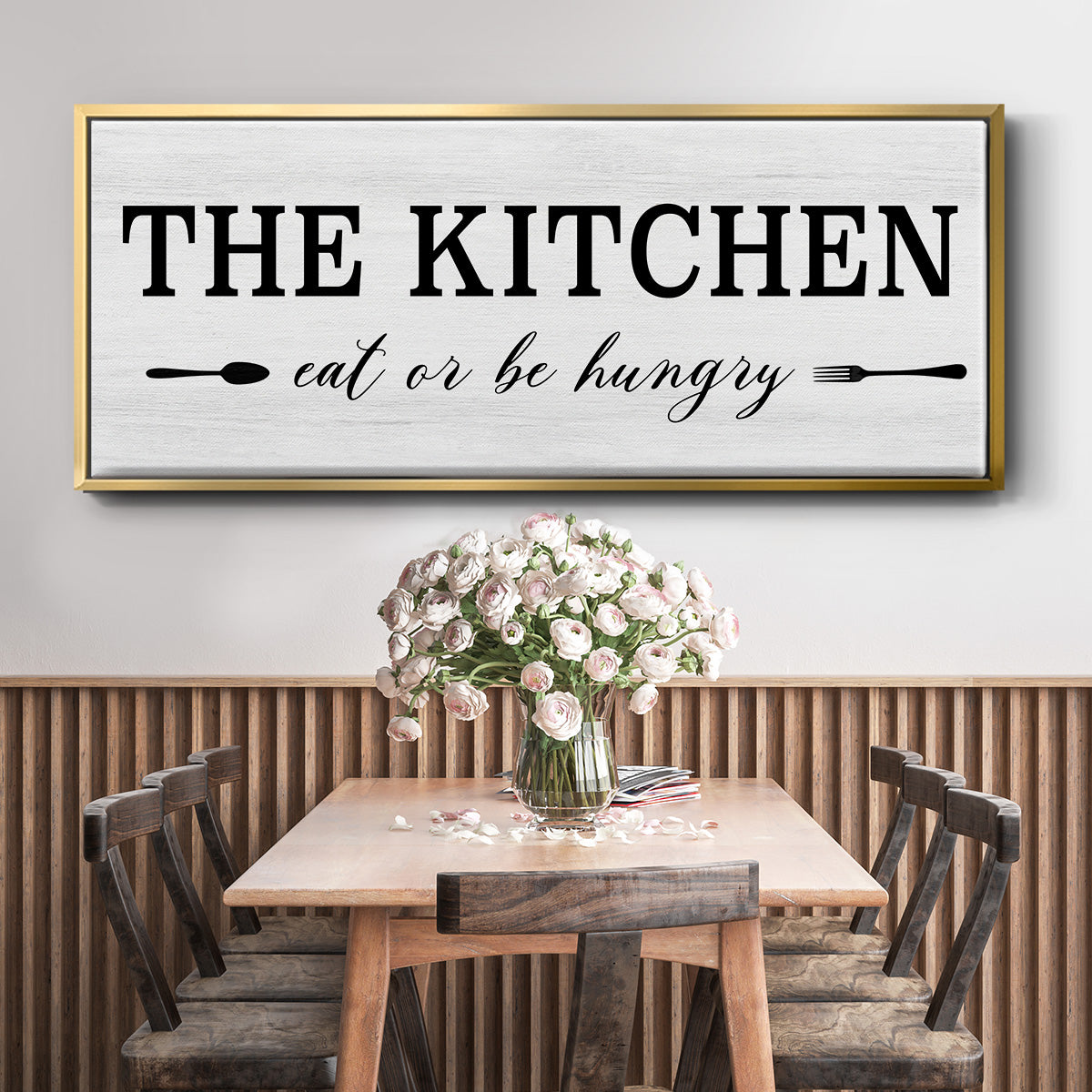 Eat Or Be Hungry - Floater Framed Canvas Print