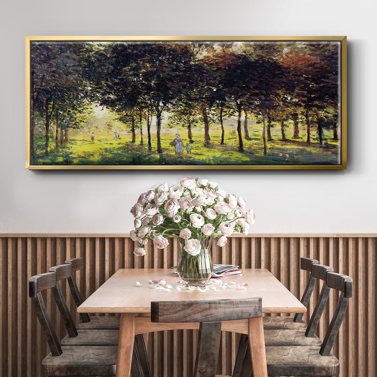 The Promenade at Argenteuil, Sunset, 1874 - Floater Framed Canvas Print