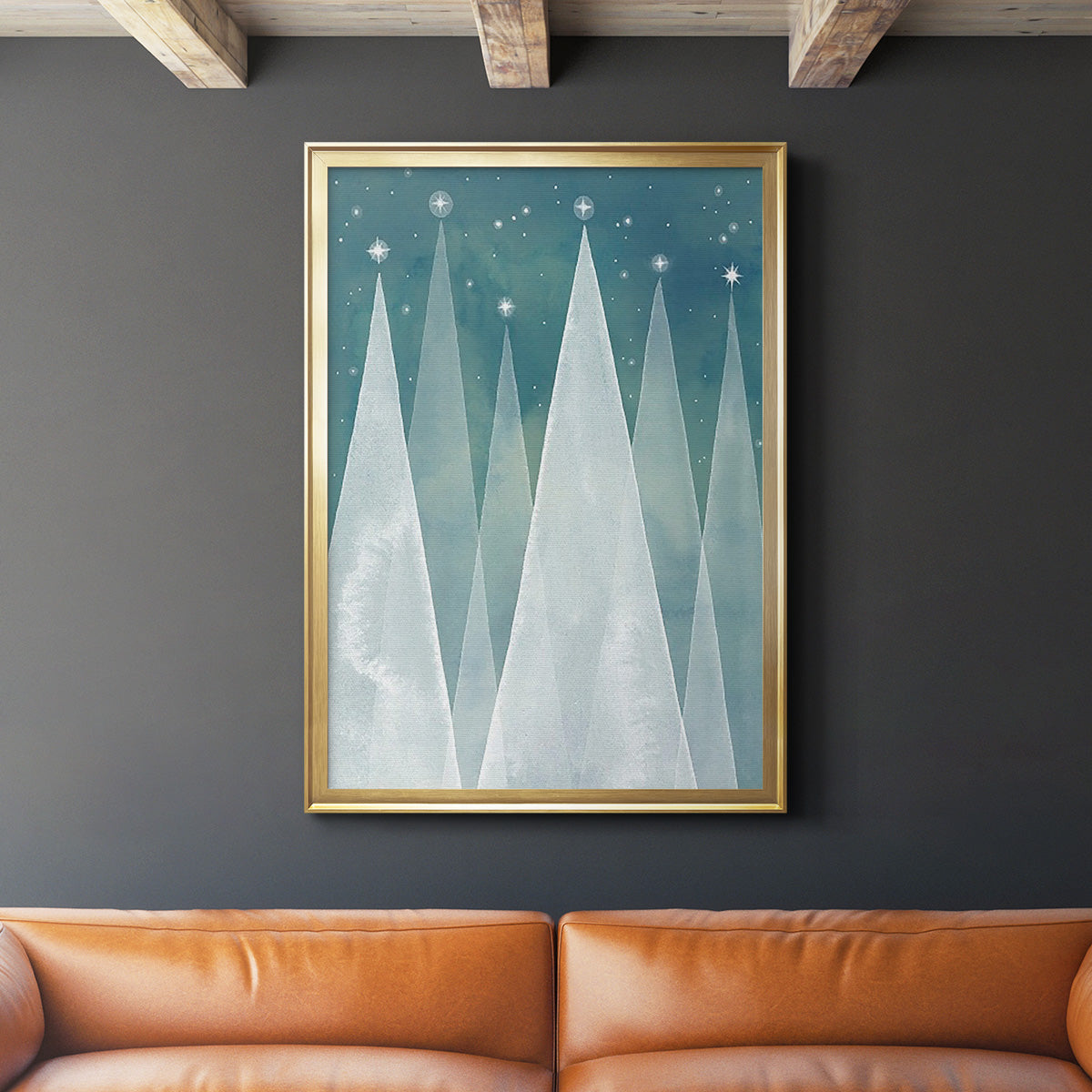 Mod Evergreens I - Modern Framed Canvas Print