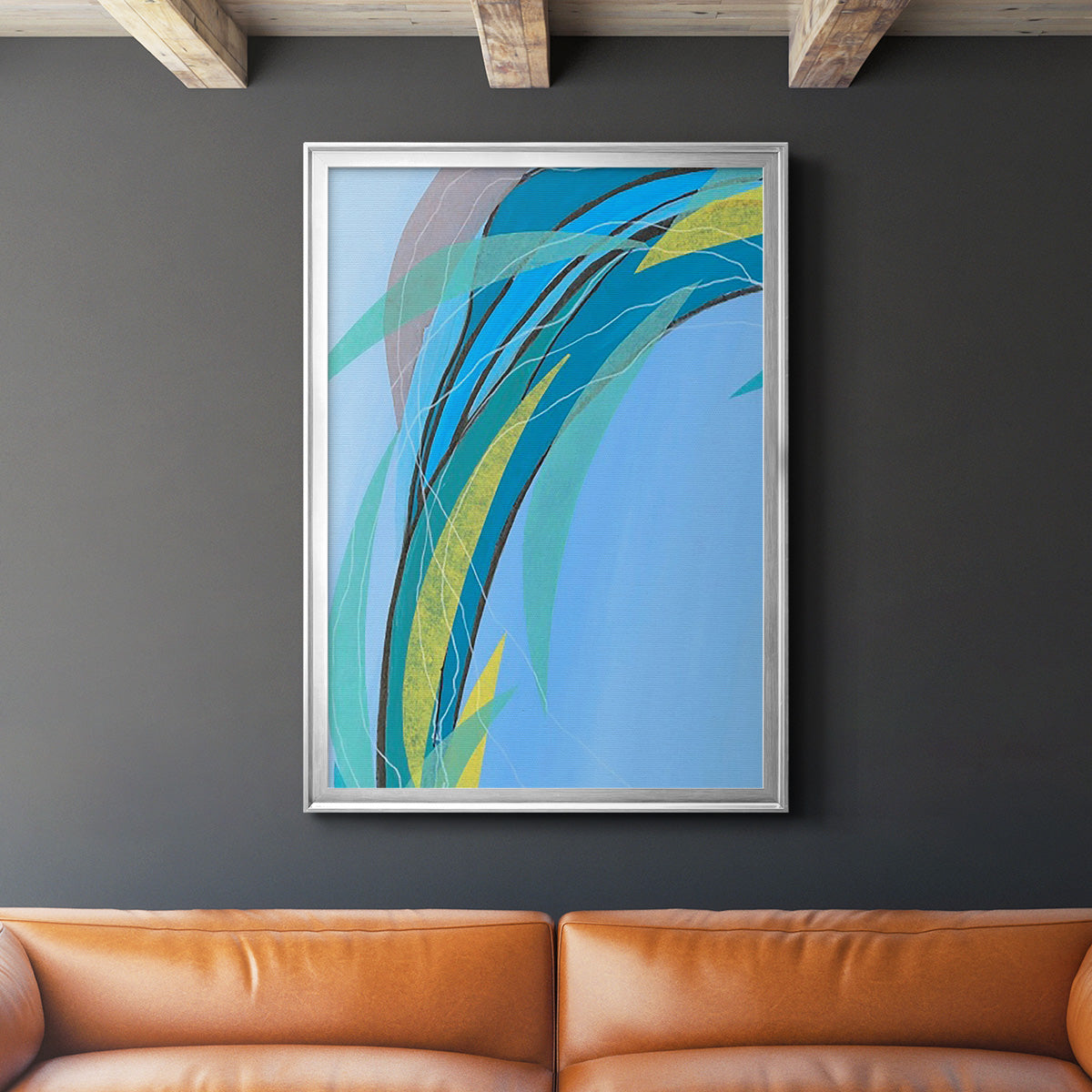 Circulating Flow III - Modern Framed Canvas Print