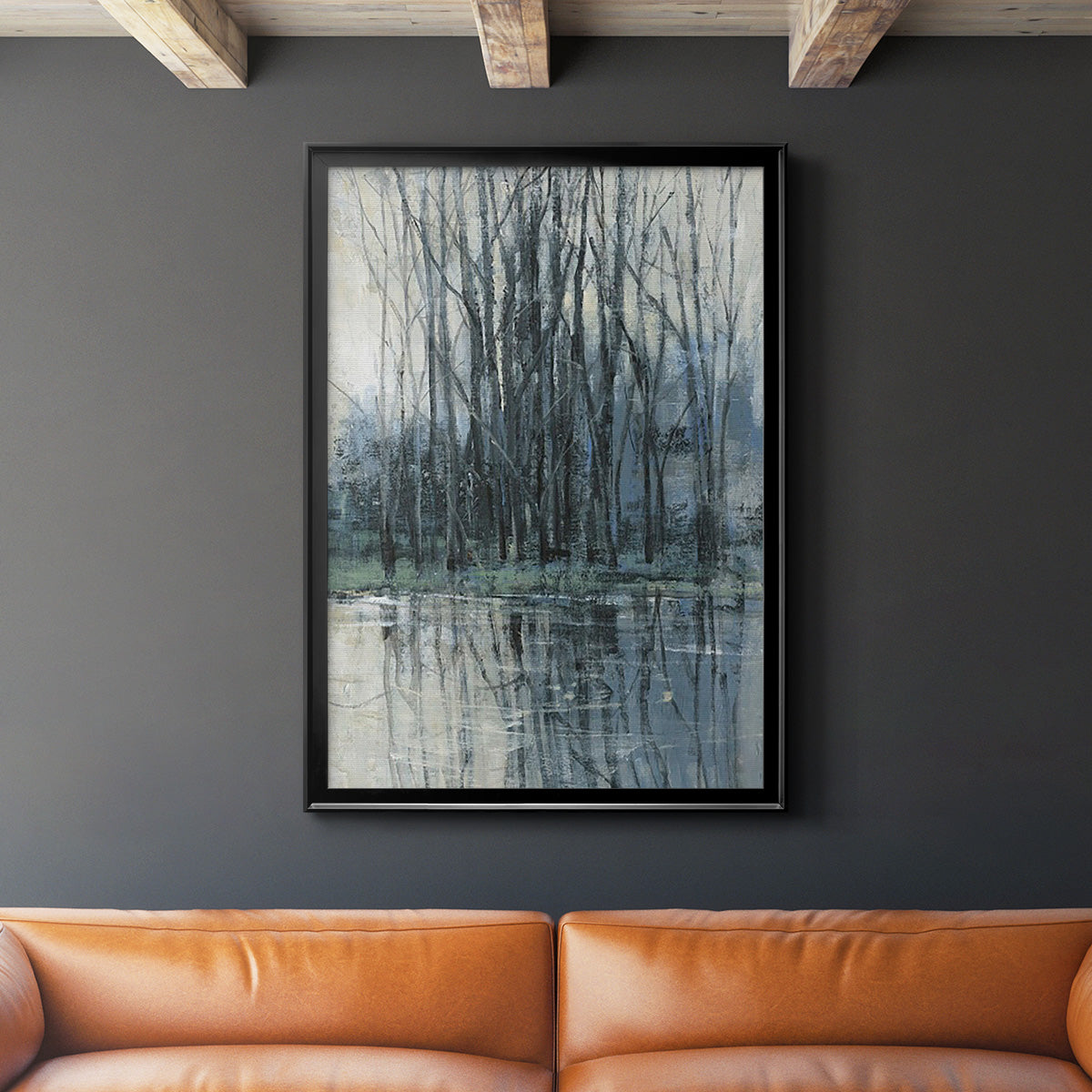 Morning Drizzle II - Modern Framed Canvas Print