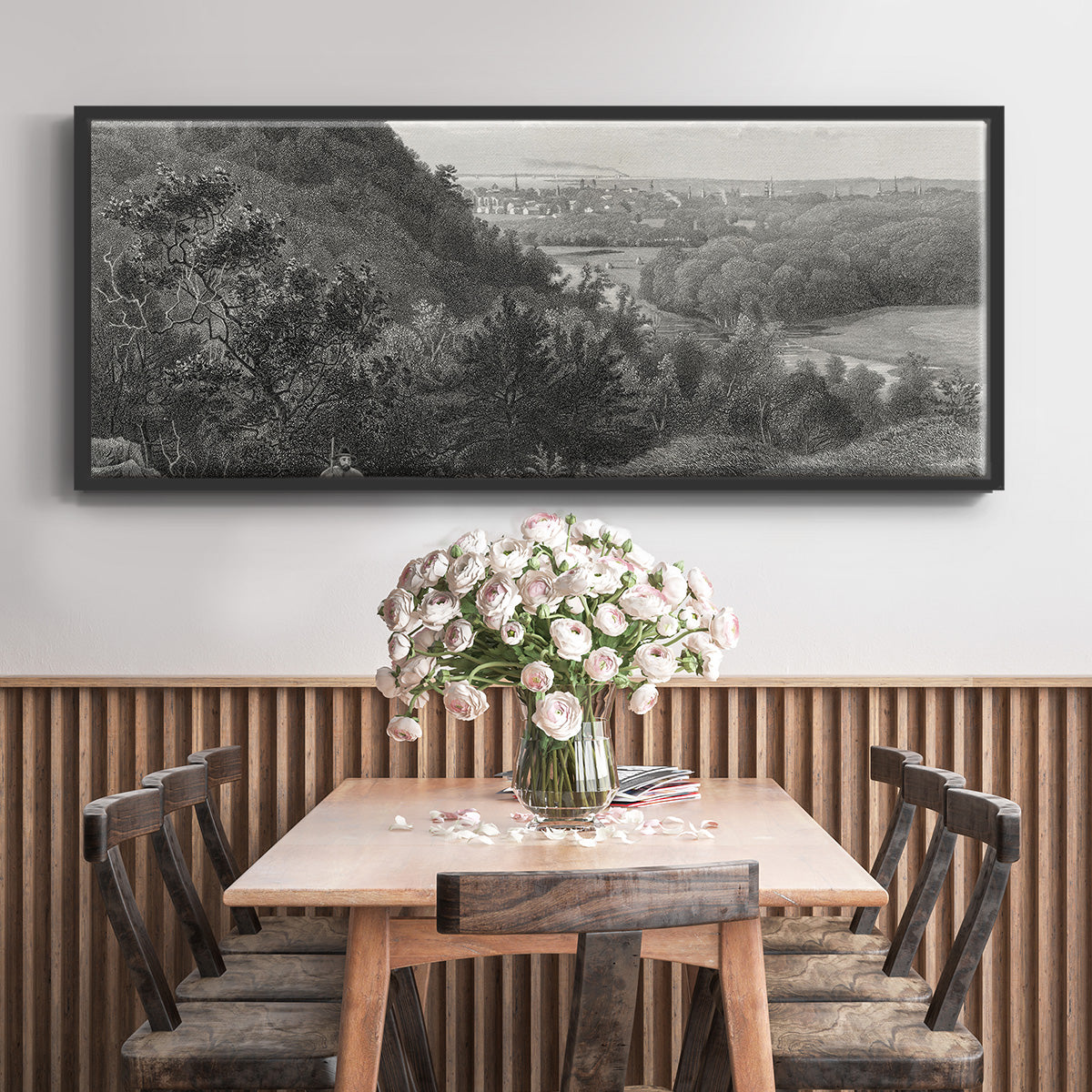 East Rock, New Haven - Floater Framed Canvas Print