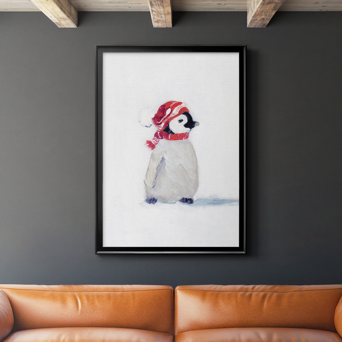 Penguin Play I - Modern Framed Canvas Print