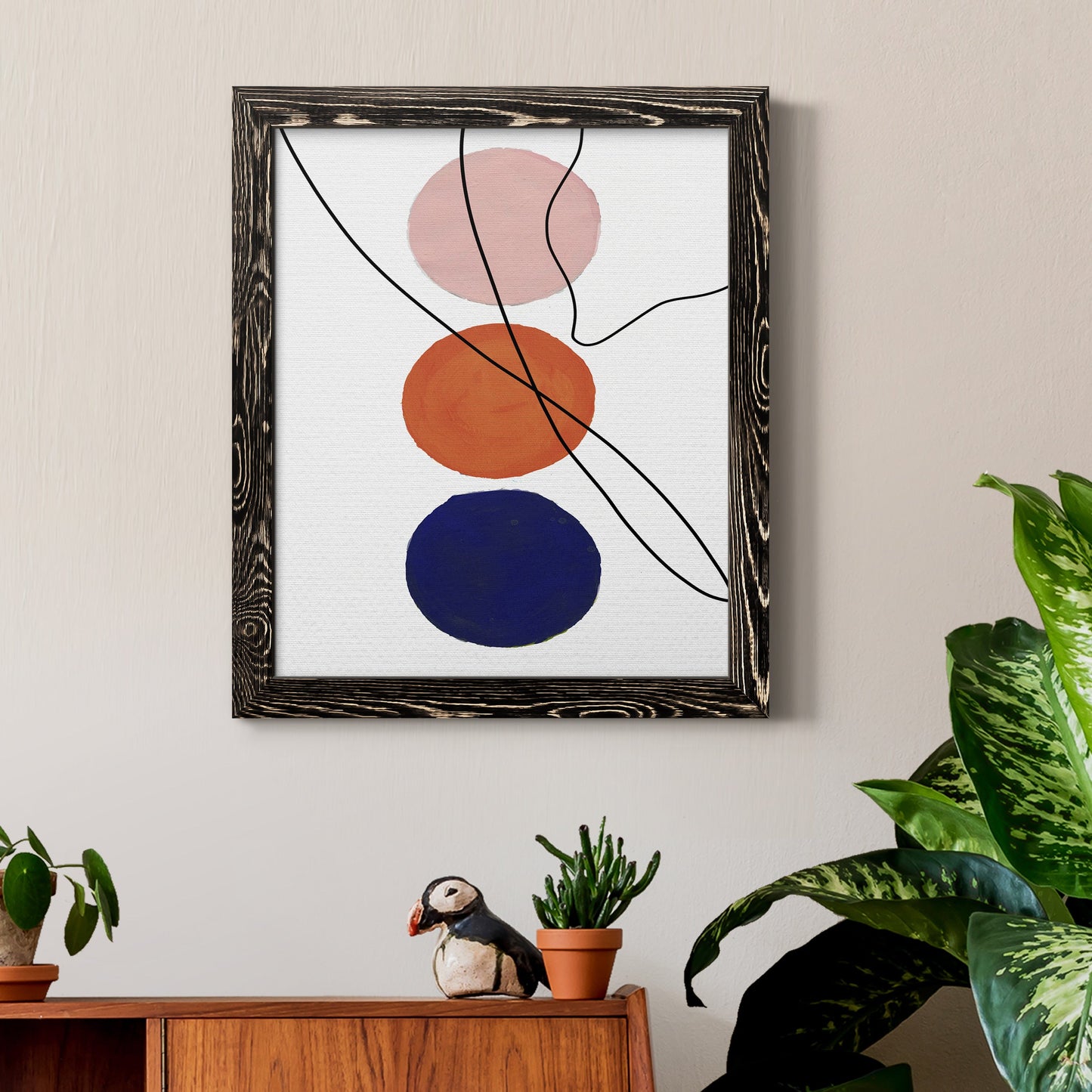 Millenium Geo Abstract - Barnwood Framed Canvas Print