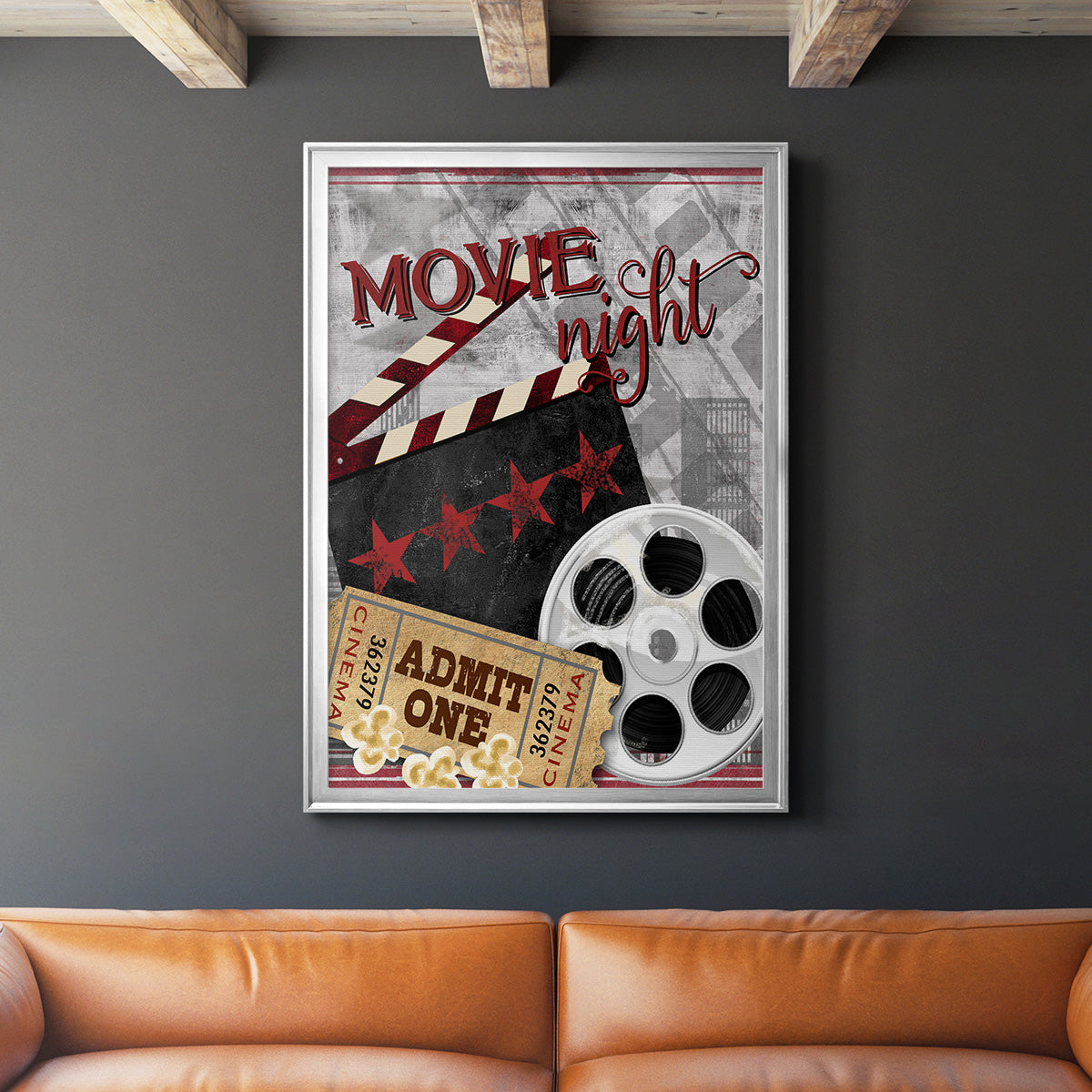Movie Night II - Modern Framed Canvas Print