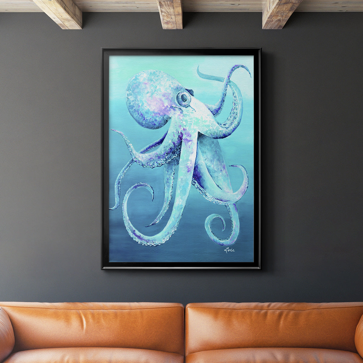 Octopus - Modern Framed Canvas Print