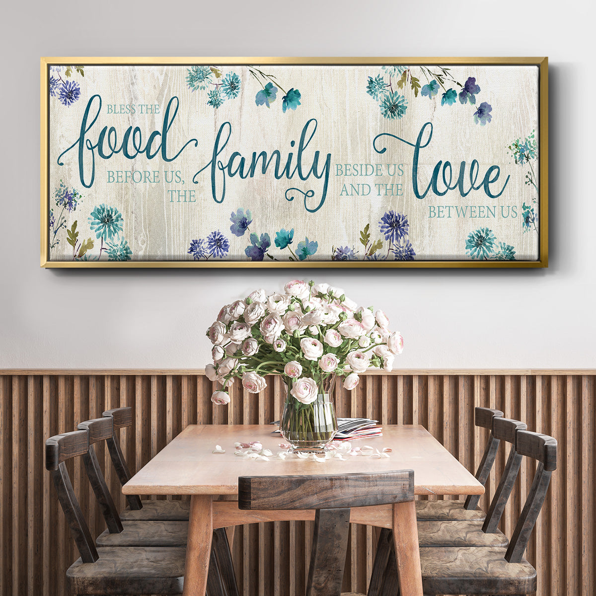 Food Family Love - Floater Framed Canvas Print