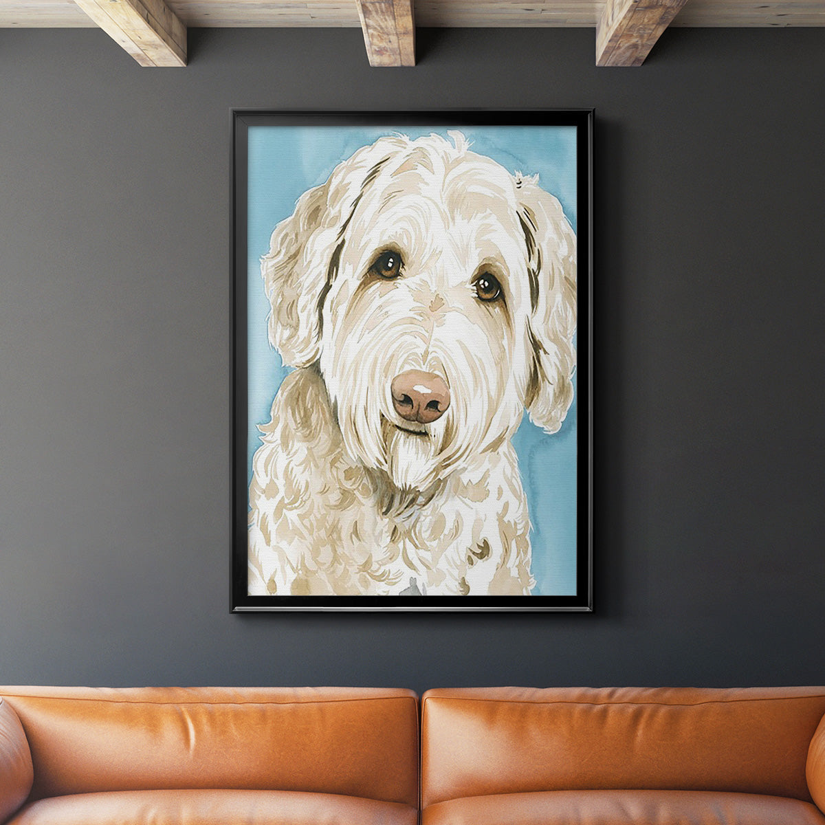 Labradoodle I - Modern Framed Canvas Print