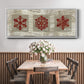 Burlap Music Snowflakes - Floater Framed Canvas Print