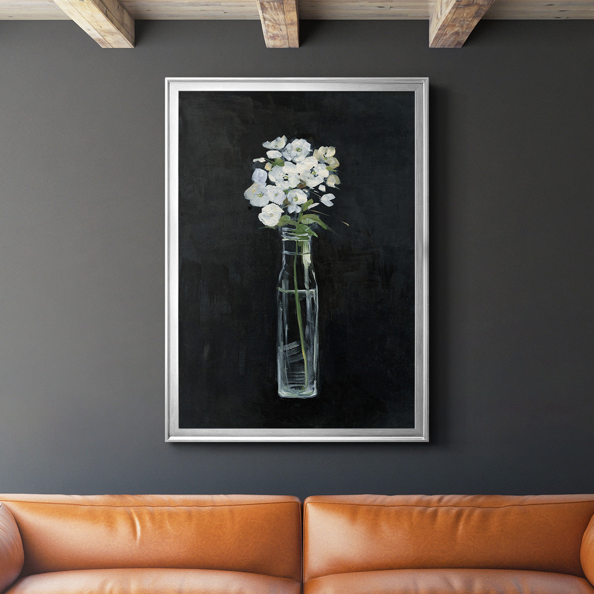Sophisticated Farm Floral - Modern Framed Canvas Print