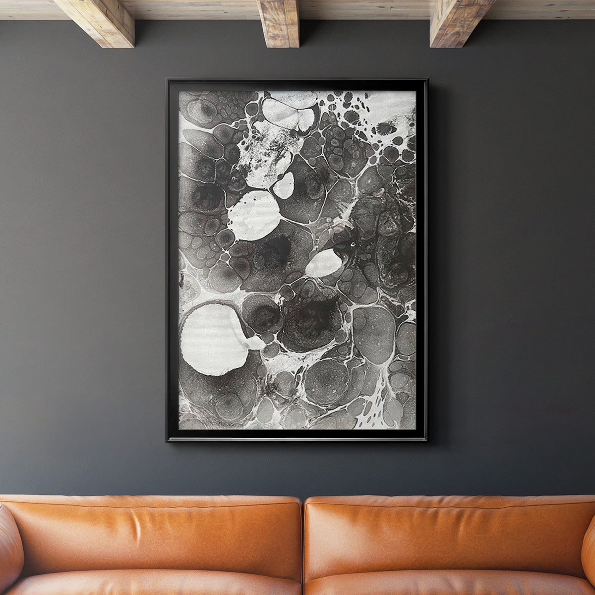 Marbling IV - Modern Framed Canvas Print