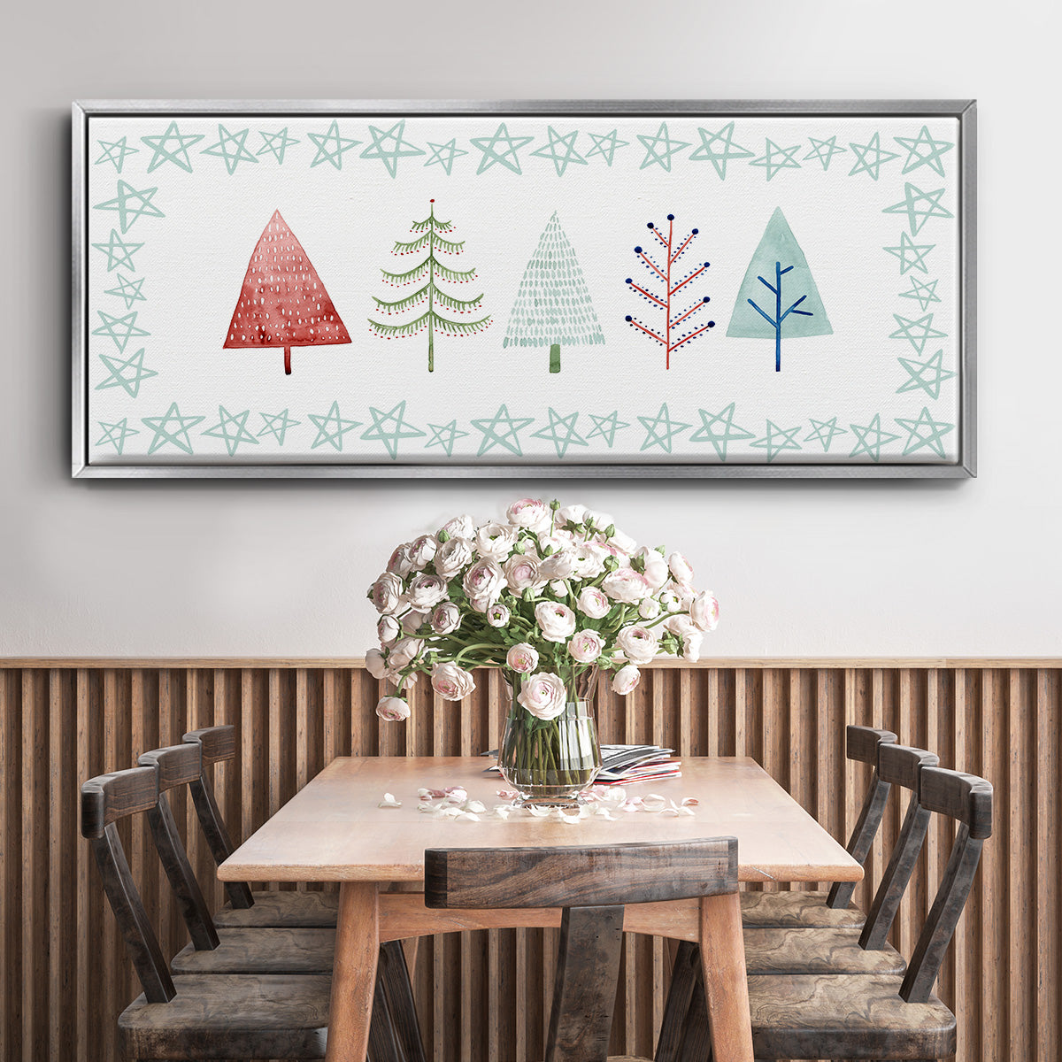 Christmas Tree Whimsy Collection C - Floater Framed Canvas Print
